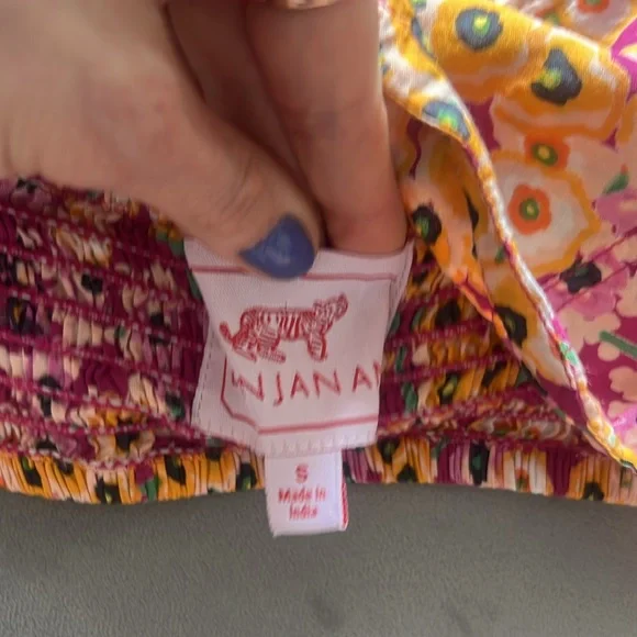 Banjanan sz Small Floral Ruffle Women's crop top - Picture 2 of 8